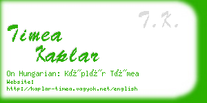 timea kaplar business card